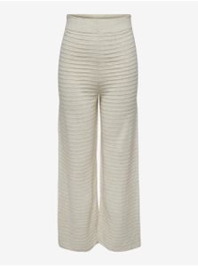 Cream Women's Ribbed Wide Leg Pants ONLY Cata