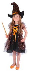 Detský kostým čarodejnice s hviezdičkami (M) e-balenie