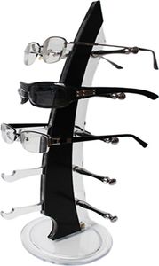 Acryl Brillenständer Brillendisplay für 5 Brille "Segelboot Form" schwarz