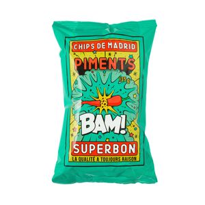 Superbon Chips Piments Kartoffelchips scharf würzig knusprig 135g