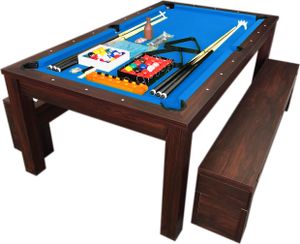 Billardtisch Billard Blaumen 7 FT Billard-Spiel und Containerbänke mit Tischplatte NEUE