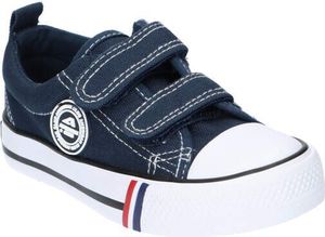 AMERICAN CLUB LH35 Original Kinder Schuhe Sneaker, Turnschuhe mit Klettverschluss luftige, Canvas-Sneaker, Marineblaue 29