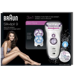 Braun Silk-épil 9 9-941v Legs&Body SkinSpa - 3in1 Epilierer mit Peelingbürste