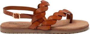 Lazamani Nilda Damen Leder-Sandalen Tan Größe 41