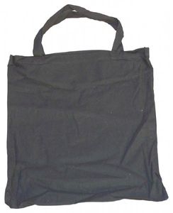 20 Baumwolltragetasche schwarz 130 g  38x42 kurzer Henkel