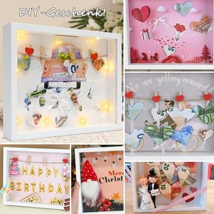 Spardose Sparbüchse Sparbilderrahmen transparent Sparschwein DIY 3D Objektrahmen, Bilderrahmen zum Befüllen, Spardose Personalisiert, für Hochzeit Tau