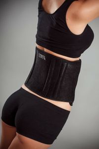 LOREY - Rückenbandage, Rückenstütze, Nierengurt aus Neopren, Lumbalbandage; Größe: L/XL, Farbe: Schwarz
