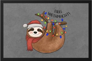 Frohe Weihnachten Fußmatte Geschenkidee Faultier-Fans Sloth Süßes Motiv für Weihnachten für Familie Freunde