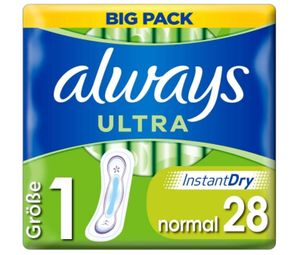 always Ultra Normal podpaski rozmiar 1 w Big Pack ochrona przed przeciekaniem 28 szt