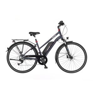 FISCHER E-Bike Pedelec Trekking Viator 2.0 Trapez, Rahmenhöhe 44 cm, 28 Zoll, Akku 557 Wh, Hinterradmotor, Kettenschaltung, LCD Display, dunkel anthrazit