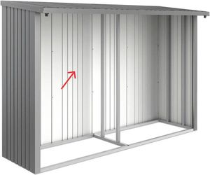 Rückwand biohort für Kaminholzunterstand WoodStock 300 quarzgrau-metallic