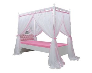 ANASTASIA PINK Himmelbett Kinderbett 90x200 cm Pink / Weiß, Bettschublade:mit