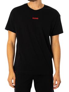 HUGO Herren Verknüpftes Lounge-T-Shirt, Schwarz M