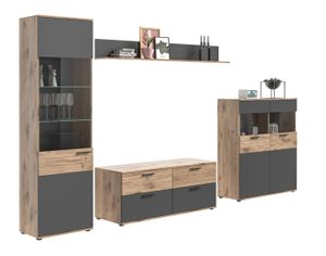 Mason 1 Wohnwand 4-teilig Nox Oak / Grau