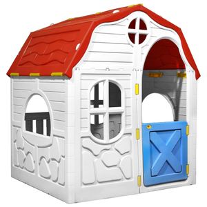 vidaXL Faltbares Kinderspielhaus mit funktionierender Tür und Fenstern