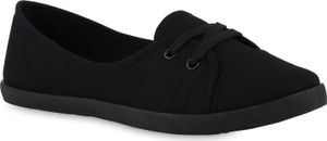 VAN HILL Damen Sportliche Ballerinas Bequeme Stoff Freizeit Schuhe 841298, Farbe: Schwarz, Größe: 37