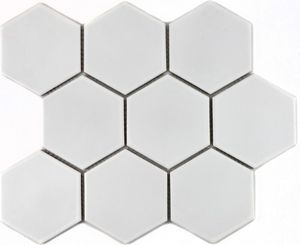 Mosani MOS11F-0111_f, Mosaik, Keramik, Weiß, Indoor, Rechteck, 256 mm