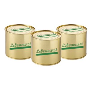Leberwurst Dosenwurst Wurst Spezialität Vorteilsset Geschenkset Wurstkonserven Konservenwurst Konserve, Menge:1200g