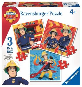 Ravensburger Hasič Sam 3x Detské puzzle SET a 25, 36, 49 dielikov Nové