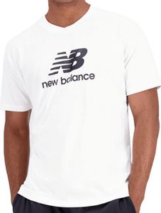 NEW BALANCE Essentials Stacked Logo Bavlna Jersey tričko s krátkym rukávom WHITE WT WHITE WT L