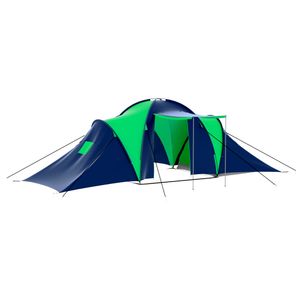 vidaXL Camping Tent 9 Persons Fabric Blue/Green
