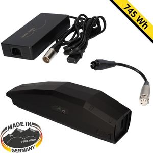 SET E-Bike Akku 36 Volt 20,7Ah 745Wh für Yamaha + Ladegerät 6A + Adapter