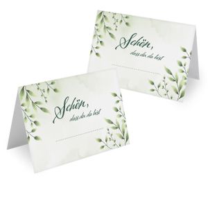 MAVANTO® 50x Design Tischkarten Hochzeit Geburtstag DIN A7 - Platzkarten zum Beschriften in vielen verschiedenen Designs (Buchsbaum)
