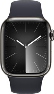 APPLE Watch Series 9 GPS + Cellular 41mm Graphite Stainless Steel Case with Midnight Sport Band