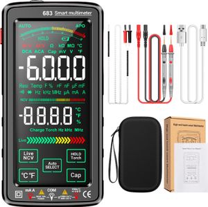 Digitálny multimeter s dotykovým displejom - 6000 počítaní, dobíjateľný, NCV a baterka