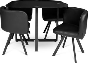 Milton & Oldbrook Essgruppe 5-teilig Sofia - Esstisch mit 4 Stühle Schwarz