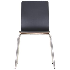 Stacionární konferenční židle WERDI B, opěrák a sedák z laminované překližky, rám z nerezové oceli, černá