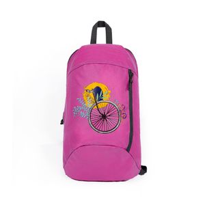 Biggdesign Natur Mini Rucksack , Wasserdichter Stoff, Schultasche, verstellbarer Riemen, 40 cm, Fahrradmuster, rosa Farbe
