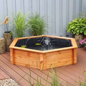 Sechseck-Hochteich 150 cm Solar Promadino Gartendekoration Hingucker Hochteich