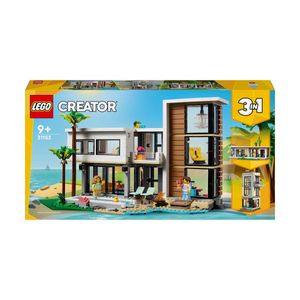 LEGO Creator Modernes Haus, 3-in-1-Set zum Umbauen in ein Stadthaus oder eine Waldhütte, Modellhaus, Geschenkidee für Jungen und Mädchen ab 9 Jahren, Lernspielzeug 31153