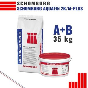 SCHOMBURG Aquafin 2K/M-PLUS Flexible Dichtungsschlämme Abdichtung 35 KG Grau A+B