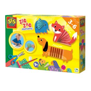 SES Creative Zick-Zack-Origami-Tiere, Origami-Set für Kinder, 3 Jahr(e), Karton