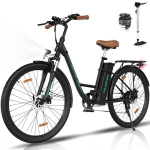 Colorway E-Bike Elektrofahrrad 28 Zoll 15AH 25km/ h,7 Gang Shimano 540 Wh Akku mit Fahrradpumpe und Fahrradschloss Damen Herren 170 - 190 cm Schwarz