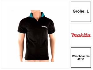 Makita Polo Rugby Shirt T-Shirt Größe L 100% Baumwolle ( 98P184 ) Farbe schwarz