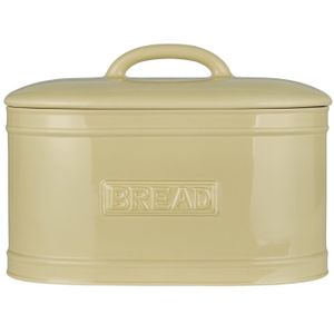 IB Laursen Brotbox BREAD Oval WHEAT STRAW Beige Deckel Brotkasten Keramik 36x20