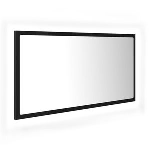 vidaXL LED-Badspiegel Schwarz 90x8,5x37 cm Acryl