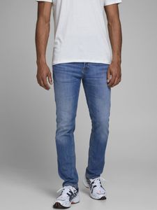 Herren JACK & JONES Slim Fit Jeans GLENN Skinny Tapered JJI GLENN ORIGINAL AM, Farben:Blau, Größe Jeans:33W / 32L