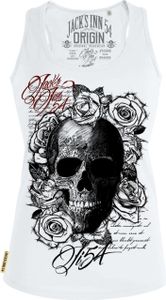 Jack's Inn 54 Damen Tanktop "Skull'n Roses" weiß S Jack's Inn 54 Damen Tanktop "Skull'n Roses" weiß S