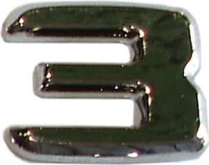 Hermann Schütz 3D-Relief-Chrome-Zahl 3 25x35mm