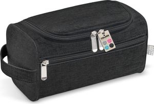 GO!elements® Smart Kulturbeutel Männer Kulturtasche zum Aufhängen Herren & Damen - Kosmetiktasche Männer Frauen für Koffer & Handgepäck - Waschtasche Reise-Tasche, Farbe:Schwarz