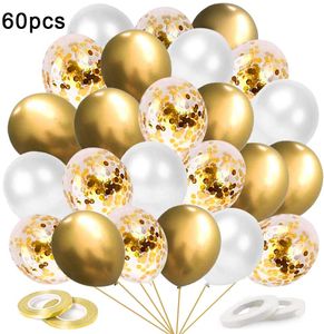 Luftballons Metallic Gold, 60 Stück Luftballons Golden Konfetti, Hochzeit Hochzeitsballons, Helium Balloons(Gold)