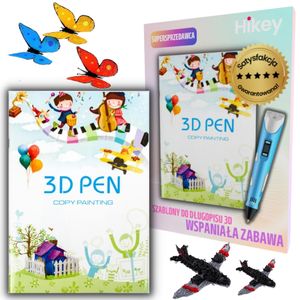 Hikey 3D stift Vorlage, 3D Druckstift Vorlage, 3D Zeichenschablonen, 3D Zeichenbücher, Zeichenmuster mit einer  transparenten Vorlage für Kinder.