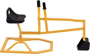 Metall Sitzbagger mit 360° Drehbarem Sitz und Schaufel, Sandkasten Aufsitzbagger, Sandspielzeug, Sandbagger für Kinder ab 4 Jahren (Ohne Rädern)