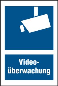 Dreifke® Hinweisschild, Videoüberwachung Text & Symbol | Folie selbstklebend | 100x150 mm, 1 Stk