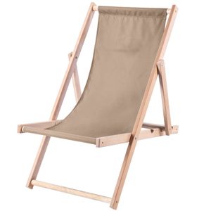 KADAX Liegestuhl, Strandstuhl aus Holz, Sonnenliege "Tulon" mit Traglast bis 120kg, Cappucino