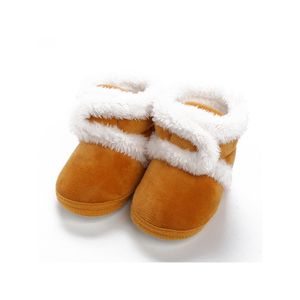 Kinder Babystiefel Stiefel Magic Tape Winter Snow Booties Leichte Weiche SohleSchuhe Kaffee 1 #,Größe:EU 9-12 months